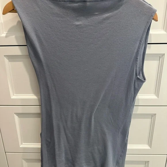Elegant Draped Sleeveless Top in Light Blue - Picture 2 of 4